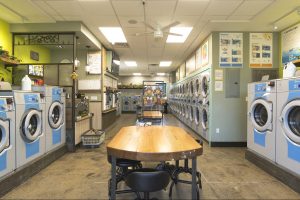 Entrance and folding area.